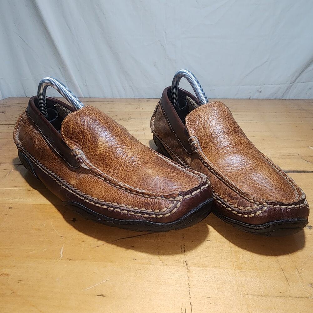 LL BEAN sz 7.5 D Allagash Bison Brown driving loafers shoes Men's